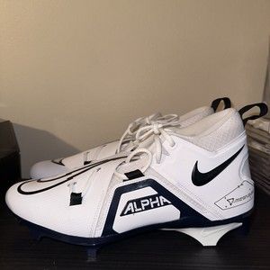 Nike Alpha Menace Pro 3 Football Cleat White College Navy Black CT6649-108 Sz 13